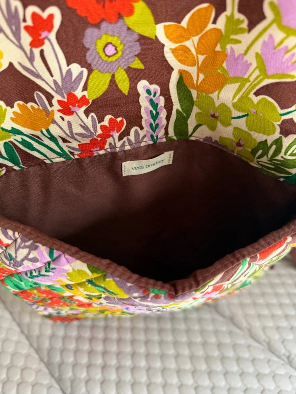 Vera Bradley Floral Quilted Laptop Sleeve in Brown, Green, Red, Purple